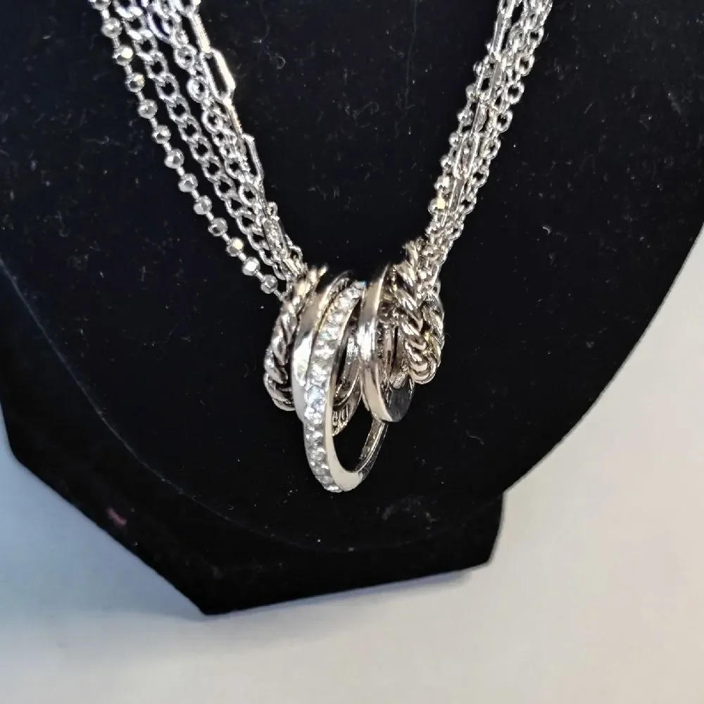 Cookie Lee Elegant Silver Multi-Strand Necklace